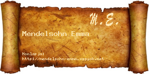 Mendelsohn Emma névjegykártya